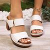 Модные женские модные белые сандалии на массивном каблуке 2025 лето уличные сандалии-шлепанцы женские повседневные нескользящие туфли-лодочки на высоком каблуке тапочки большого размера