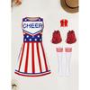 Girls Cheerleading Performance Dress Independence Day Print Milk Fabric Stage Costume Kids