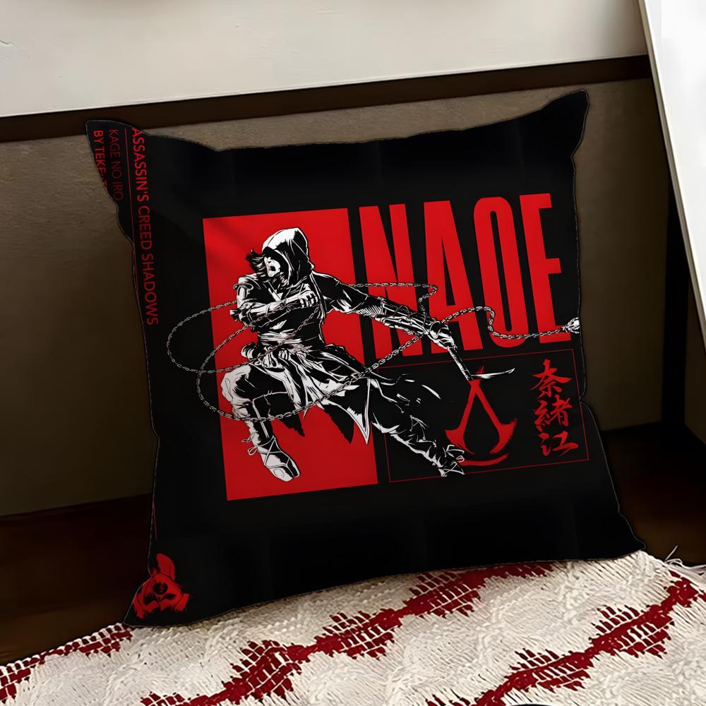 AAssassins GameCreed SShadows Cushion Cover Reversible Soft Durable Pillow Cover Home  Car MultiScene Use for Daily Comfort