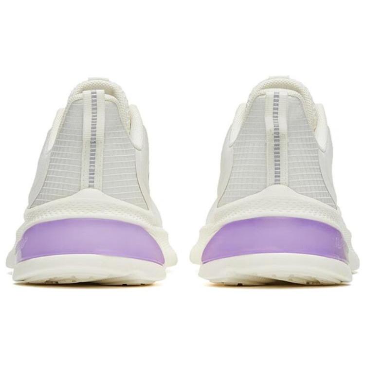 New Anta Elastic Adhesive Anti Slip Wear Resistant Low Top Running Shoes Women's Ivory White Silver 122325542-1