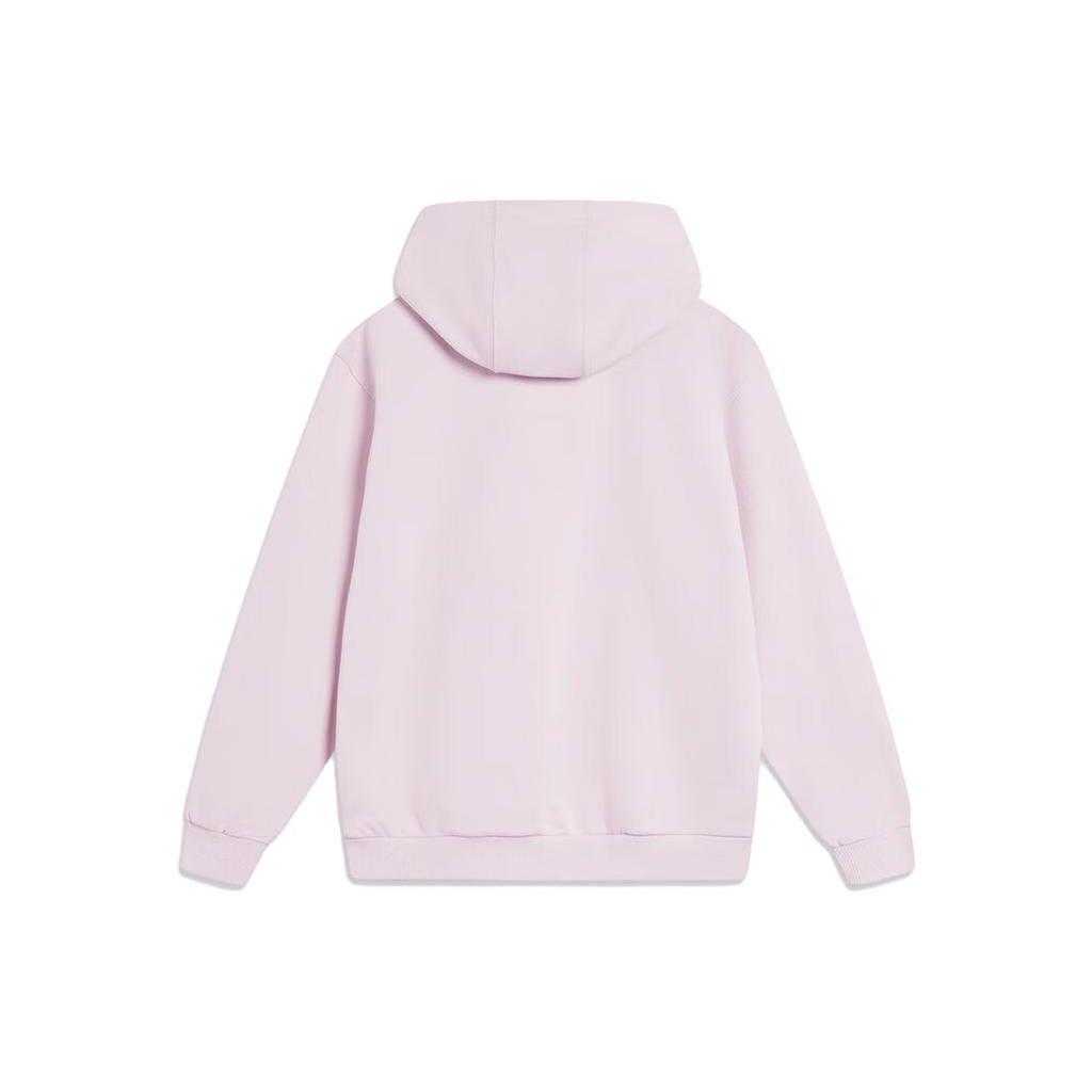 Li Ning Solid Color Hooded Pullover Sweatshirt Women Sweatshirt Lilac AWDT822-4