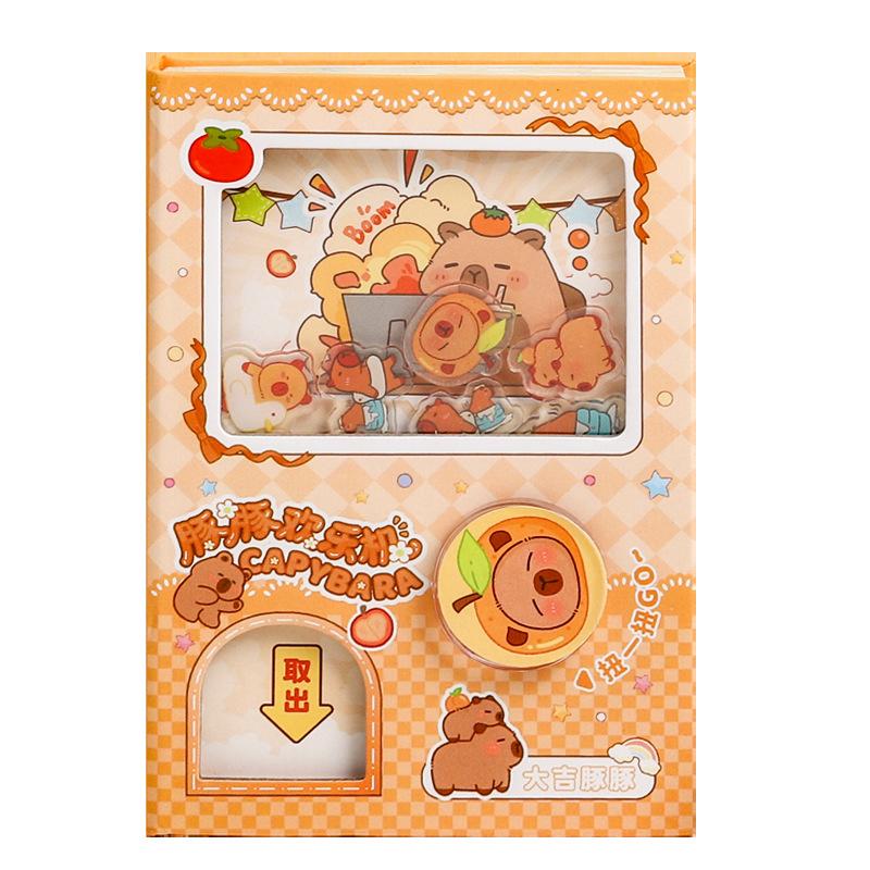 Блокнот Капибара Шейк - Интересный блокнот-антистресс, Портативный с цветными внутренними страницами