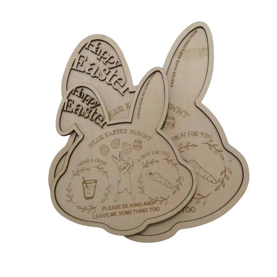 Тарелка для ужина с кроликом Yousheng, толстый деревянный поднос с пасхальным кроликом, весенняя праздничная пасхальная атмосфера, украшение дома, посуда