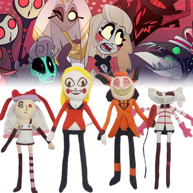 Плюшевая кукла Аластор из Отеля Хазбин из ультрамягкого короткого меха 45 см белая