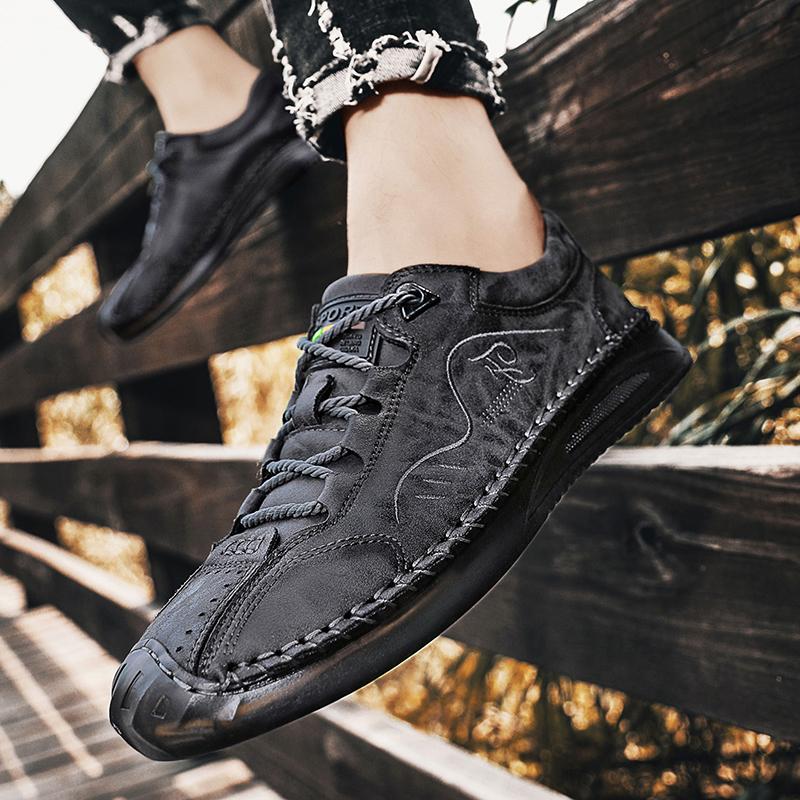 Классические кожаные туфли, мужские повседневные кроссовки, уличная мужская обувь ручной работы, кожаная мужская обувь на плоской подошве, новинка 2023 года