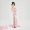 Girls' Hooded Zipper Top and Wide Leg Pants Set