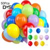 50 Pcs Latex Balloons Set Metallic Confetti Balloons Easy To Assemble Party Balloons with Ribbon for Kids Birthday Baby Shower Weddings Supplies