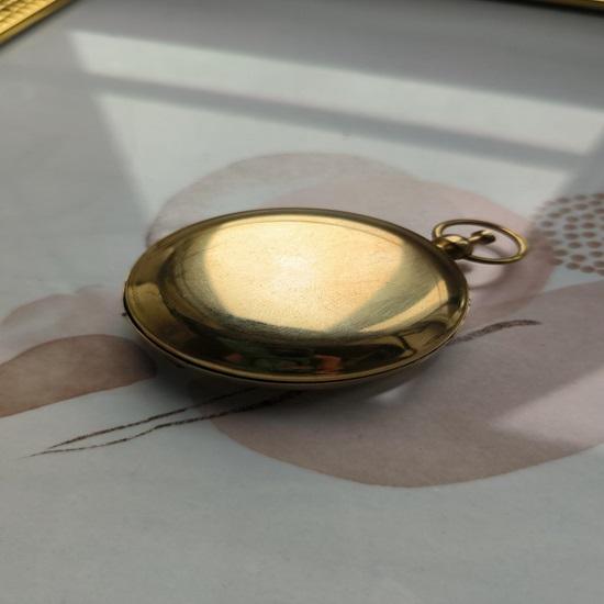 Латунный кнопочный карманный компас Полировка латуни 5,08 см