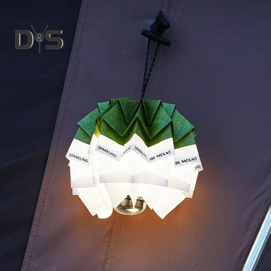 Абажур из сосновой шишки с регулируемой веревкой, складной, водонепроницаемый, для кемпинга, с кнопкой, подвесной фонарь, украшение