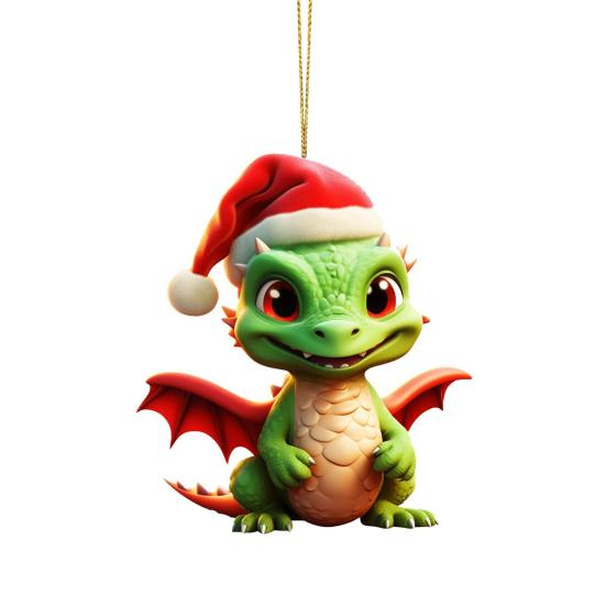 Подвеска Yousheng Christmas Dragon, мультяшный дракон, акриловое подвесное украшение, прочное для праздничного украшения елки