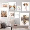 Beige Reed Flower Forest Mountain Lake Wall Art Canvas Painting Nordic Posters And Prints Wall Pictures For Living Room Decor