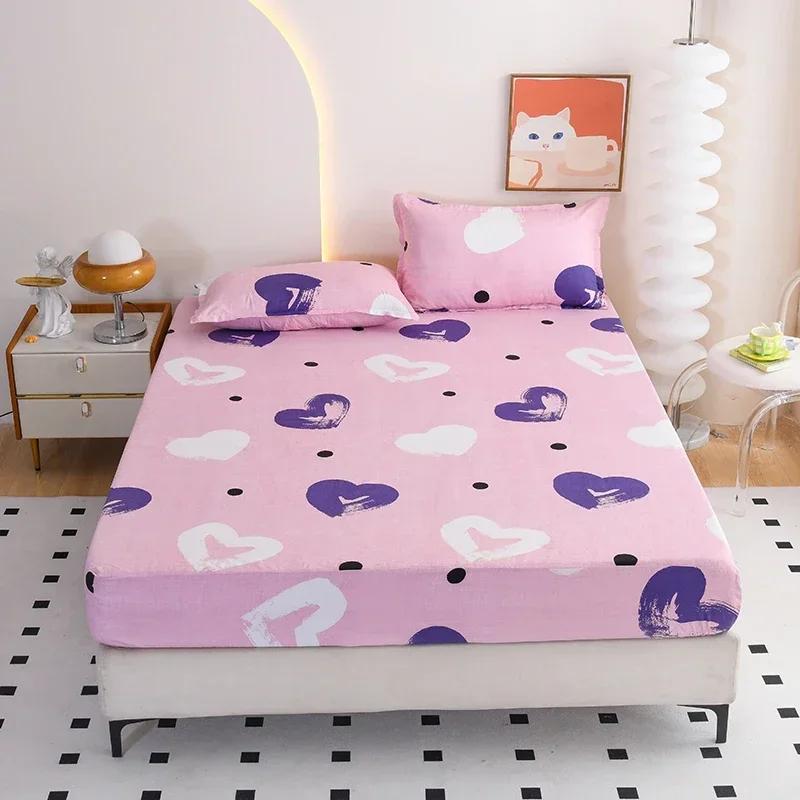 Комплекты простыней с красным цветочным принтом размера «queen/king» для двуспальной кровати, реактивная печать, простыни на резинке