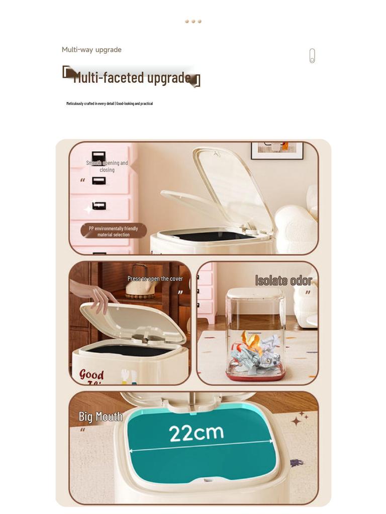 Wheeled Flip-Top Trash Can: Large Capacity for Living Room