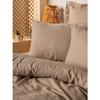 Parure de lit - 1 housse de couette 140 x 200cm + 1 taies d'oreiller 60 x 60 cm - 100% coton renforcé - Imprimé carreaux Vison
