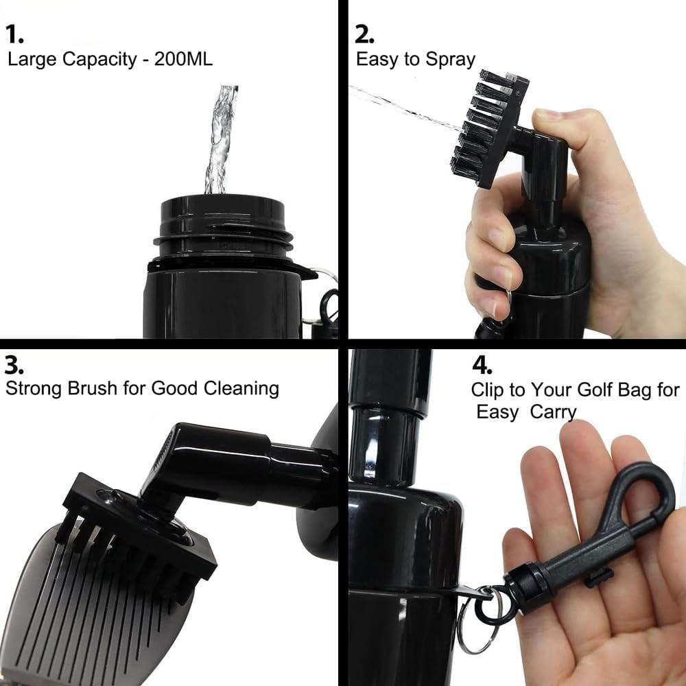 Golf Club Brush Groove Cleaner With Built-in Water Spray And Hook, Golf Club Groove Cleaning Brush, Gifts For Men