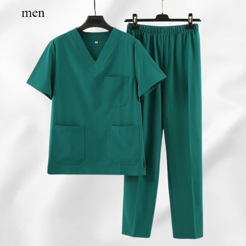 Factory Direct Cross-border Polyester Cotton Split Suit Operating Room Men and Women Doctors and Nurses Work Clothes