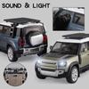 Large 1/18 Land Rover Defender Range Rover SUV Off-road Alloy Model Car Die-cast Vehicle Collection Sound and Light Pull Back Boy Toy Children's Gift