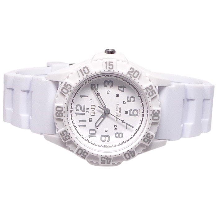 Citizen Водонепроницаемые до 10 Белые Q&Q VR78-002 Мужские часы для дайвинга, АТМ,