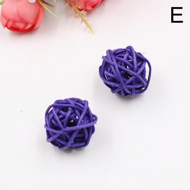 10 шт., DIY украшения, праздничный декор, поделки своими руками, 3 см, разноцветный мяч из ротанга, детские игрушки, украшения для дома