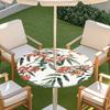 Outdoor Round Table Cover With Umbrella Hole Waterproof Patio Garden Tablecloth Elastic Edge Deck Balcony