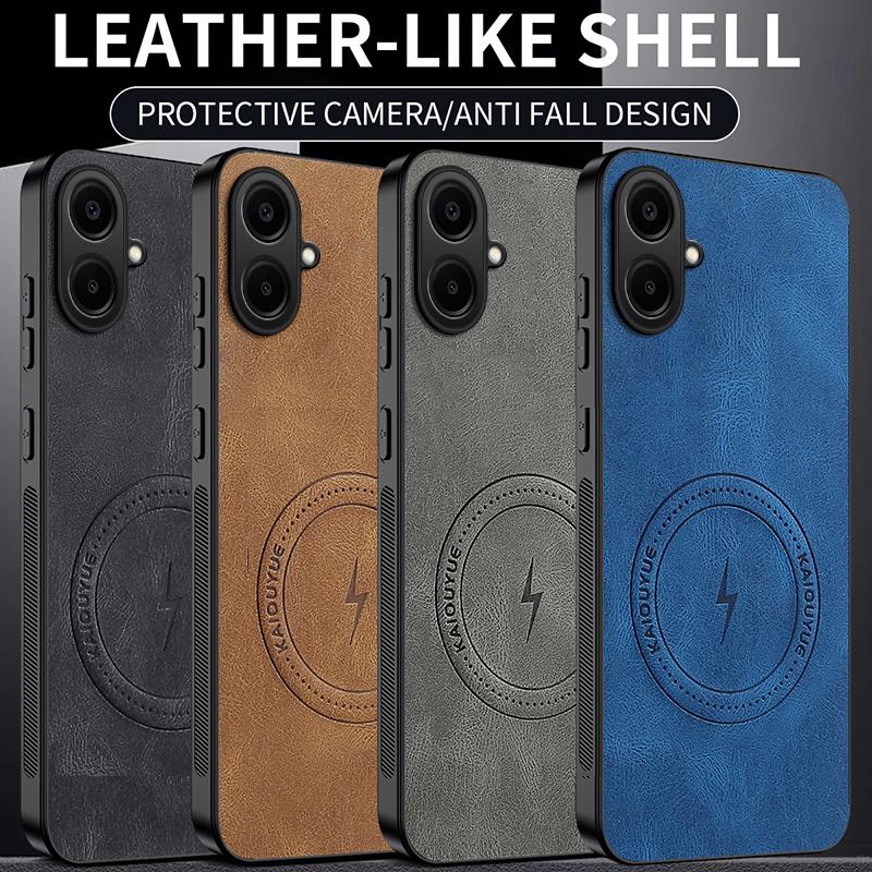 For Samsung A07 Luxury Matte Cortex Leather Phone Case For Samsung Galaxy A07 Shockproof Silicone Magnetic Protection Cover