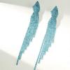 European & American Style Full Diamond Long Tassel Earrings for Women