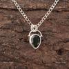 Pear Green Tourmaline Stone Birthday Gift Art Deco Pendant Jewelry 925 Silver PP-56-12