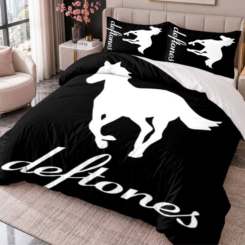 Deftones 3Pcs Bedding Set Duvet Cover With Two Pillowcases For Bedroom Home Decoration