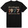Vintage 1977 T Shirts for Unisex Cotton Classic Retro 47th Birthday Gifts Tees Round Neck Short Sleeve 47 Years Old Tshirt