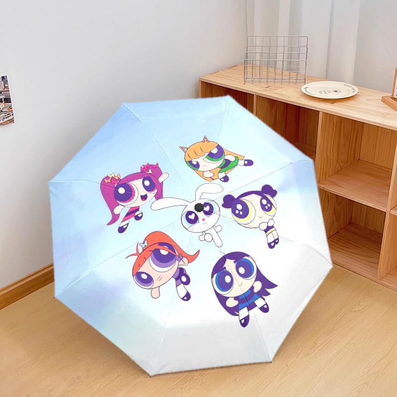 1 шт. Автоматический складной зонт - Мультяшный узор, Портативная и складная конструкция с 52 спицами, Рождественские и новогодние подарки