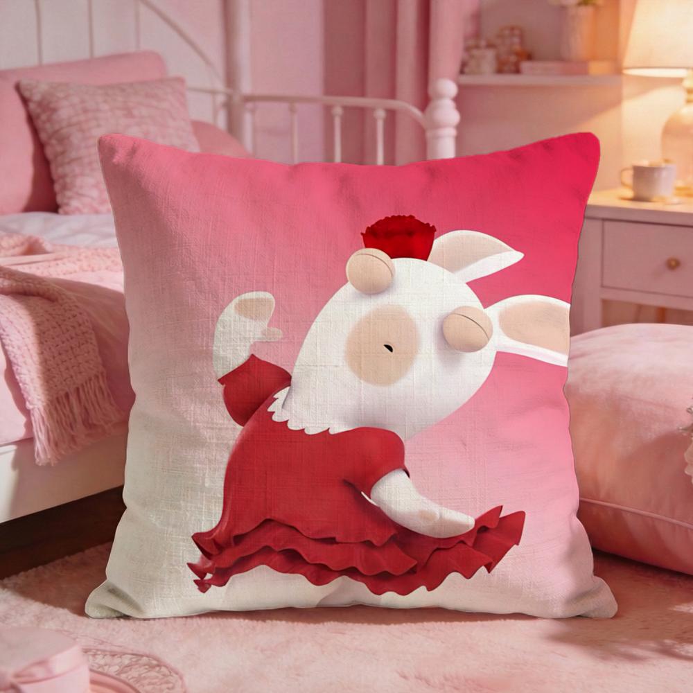Rabbids IInvasions Anime Cushion Cover Premium Comfort Reversible Pillow Cove Two In One Design For Any Room Car Interior