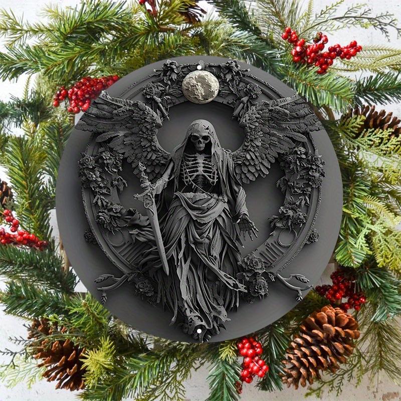 Набор деревянных вывесок, дизайн Dark Angel, круглая дверная вешалка, декоративный настенный постер с качеством HD-печати, для двери, стены, дома, комнаты, фермерского дома, улицы, магазина