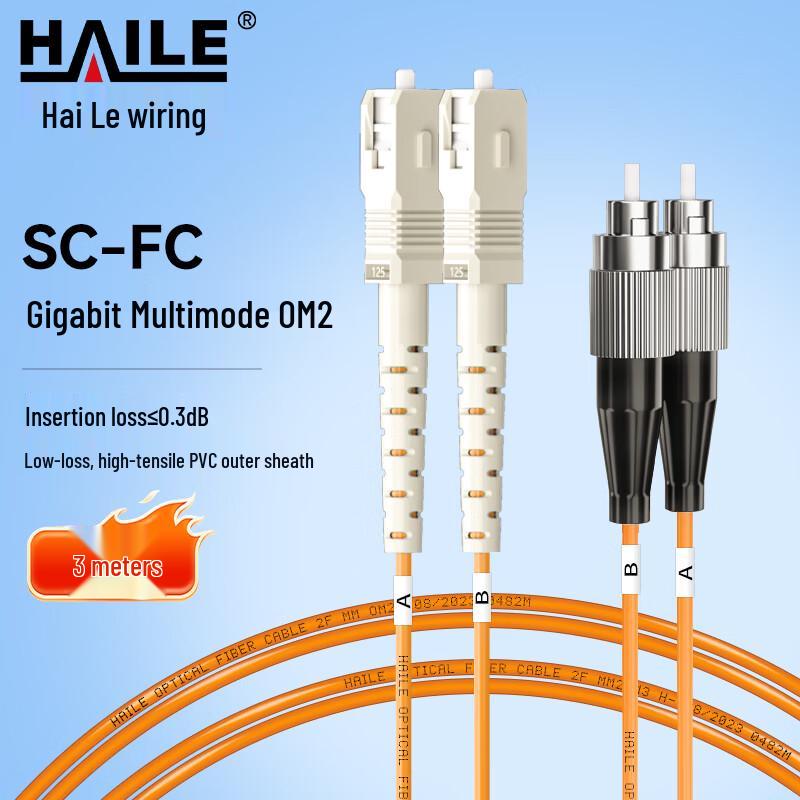 HAILE Gigabit OM2 Dual-Core Multimode Fiber Optic Patch Cable