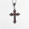 "European Gothic Black Ruby Cross Pendant Necklace"