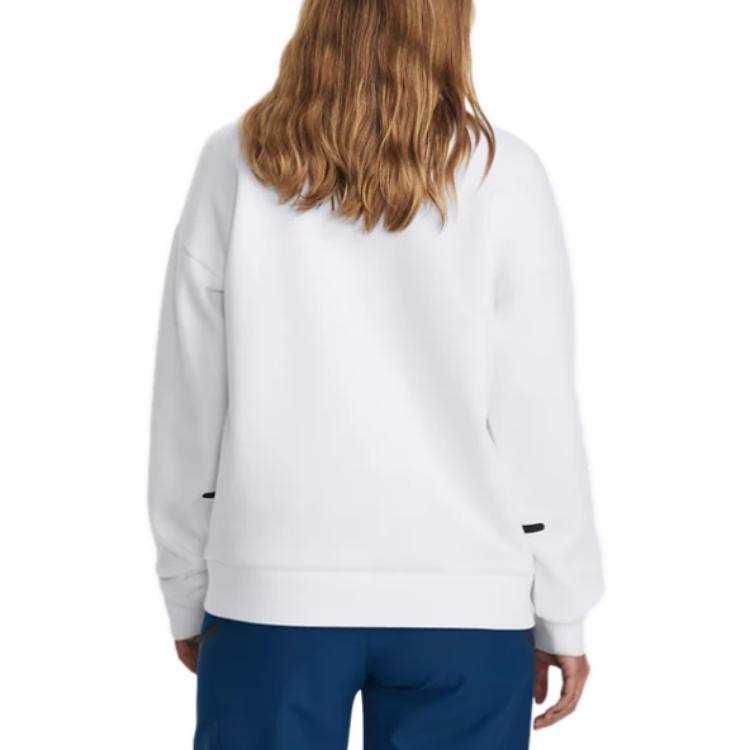 Under Armour Однотонный повседневный свитшот с круглым вырезом и длинным рукавом, женский свитшот, белый 1379835-100