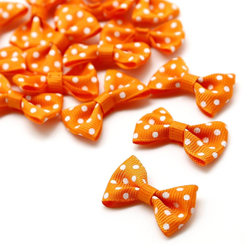 25/50Pcs Dots Satin Multi Color Grosgrain Dots Satin Ribbon Bow For Sewing Craft Wedding Bow Tie Decoration