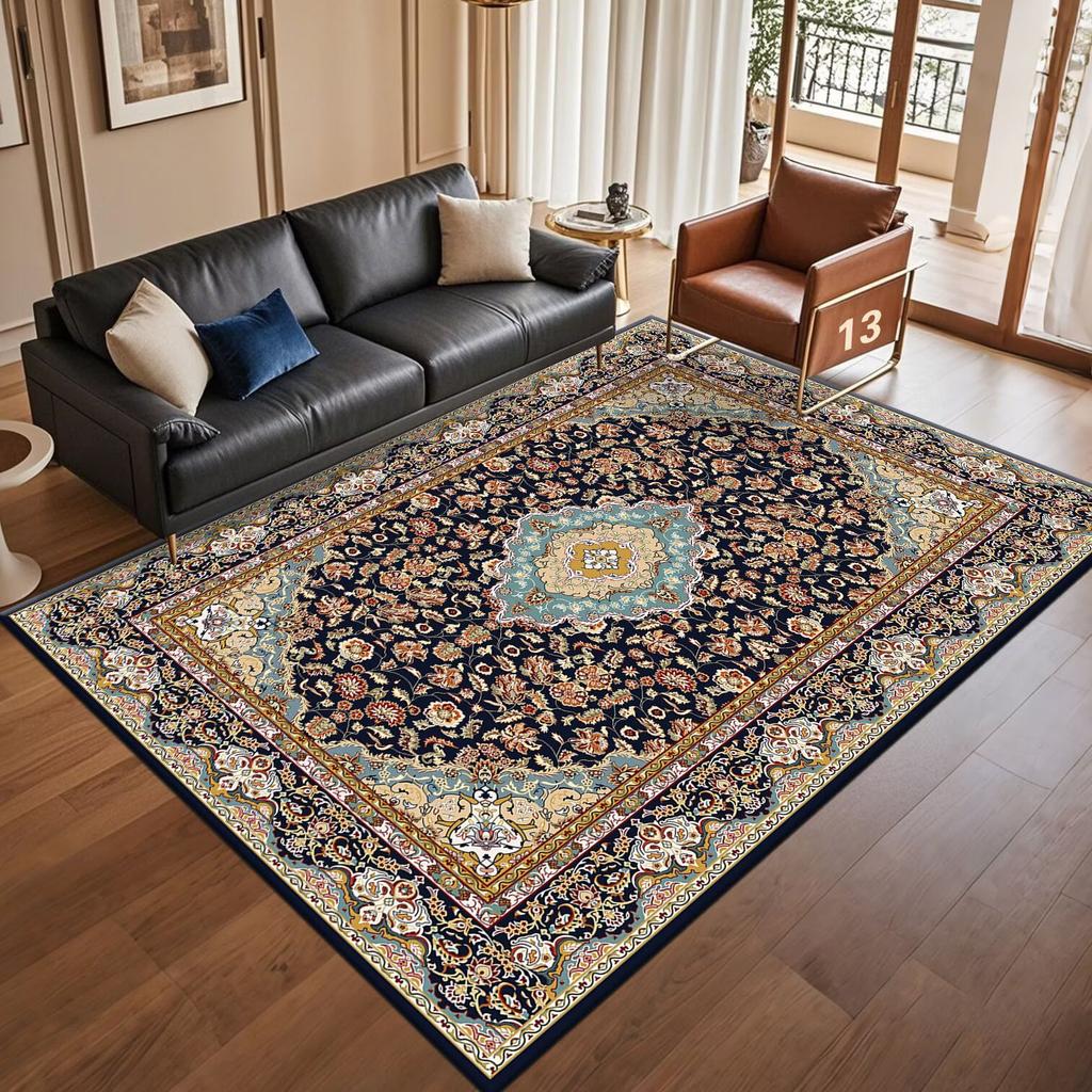 Ретро Персидский Американский Ковер Большая Площадь Украшение Гостиной Дом Этнический Стиль Коврик для Спальни Гардеробная Холл Мягкий Коврик Моющийся