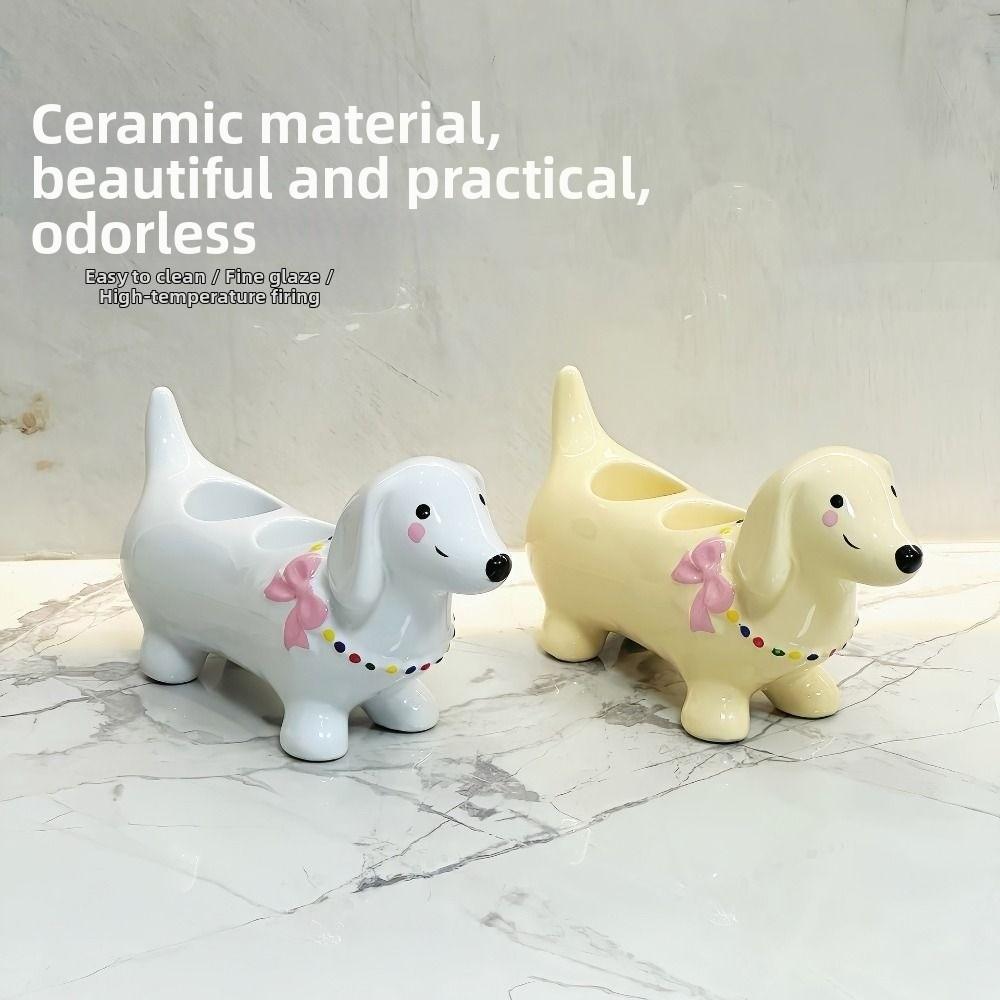 2 Slot Dachshund Toothbrush Holder Creative Electric Toothbrush Stand Bathroom Accessories