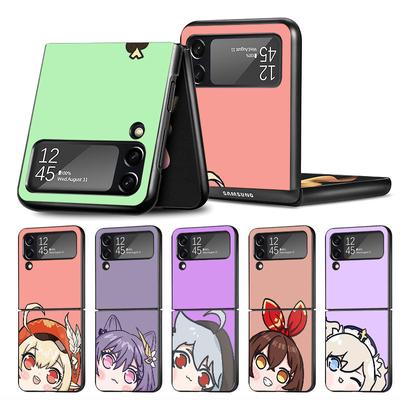 Жесткий чехол для ПК для Samsung Galaxy Z Flip 4 Z Flip 3 5G ZFlip ZFlip3 zflip ZFlip4 Flip4 Жесткие чехлы для ПК Симпатичный чехол Genshin Impact Coque