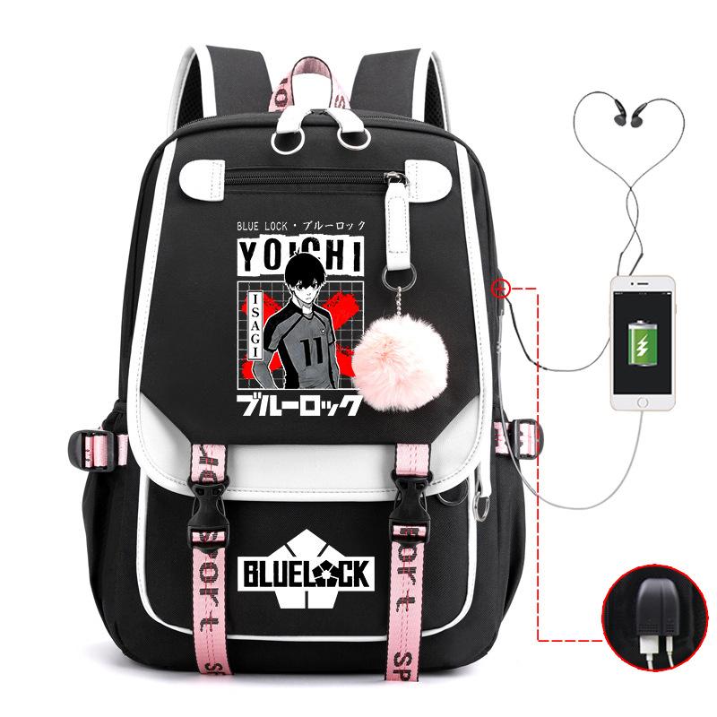 Blue Prison Anime School Bag College Wind Large Capacity Middle School Student Usb Backpack