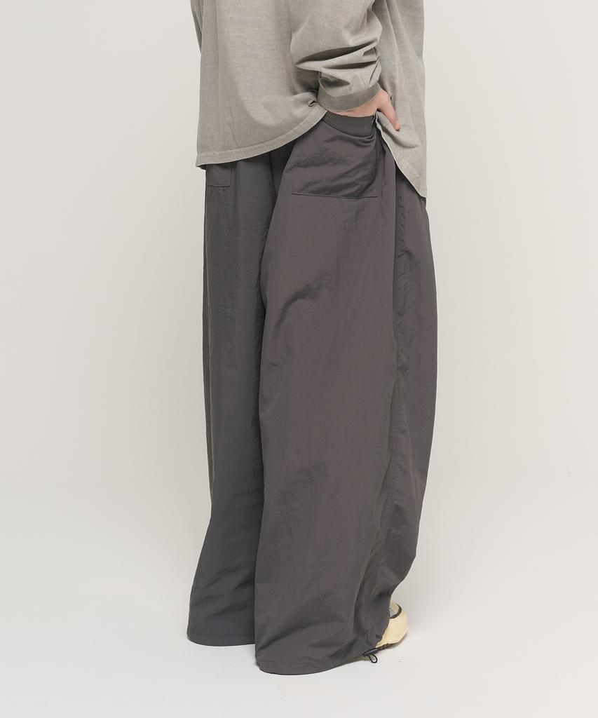 CARGOBROS Nylon Loop String Wide Pants (Charcoal)