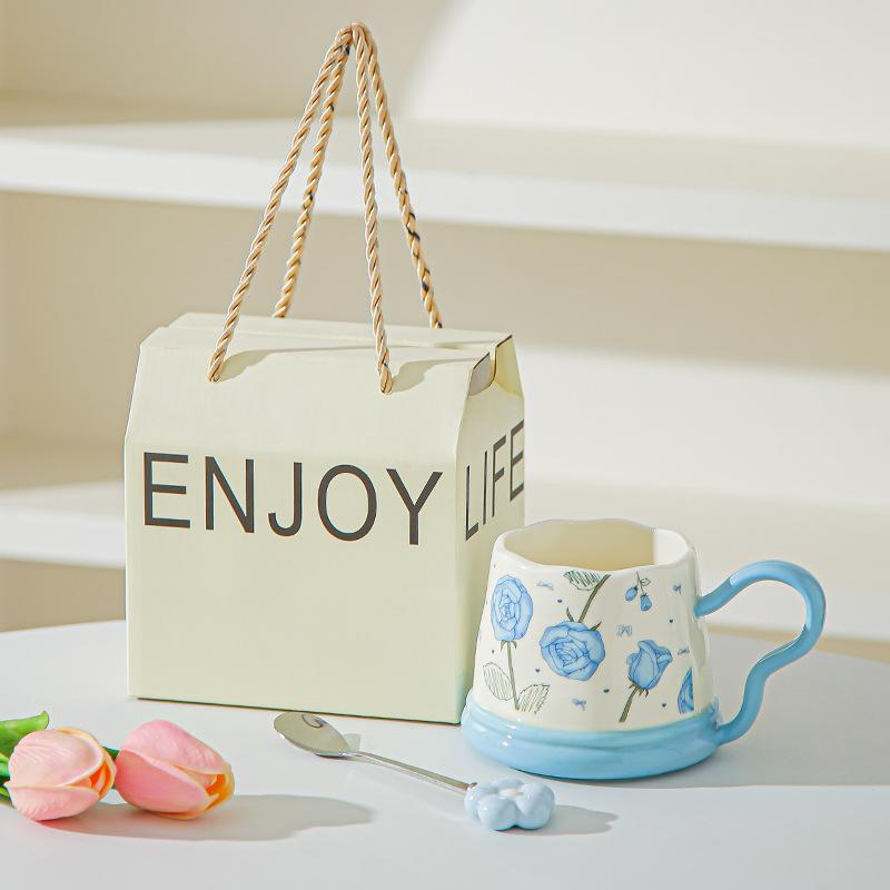 Souvenir Gifts Pastoral Style Single Cup Sunflower Ceramic Cup Household Set Mug Tulip Cup