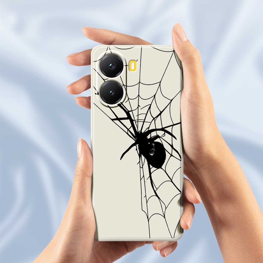 For Xiaomi Redmi Turbo 4 5G/Poco X7 Pro 5G Case Spider Pattern Printing Straight Edge TPU Phone Back Cover