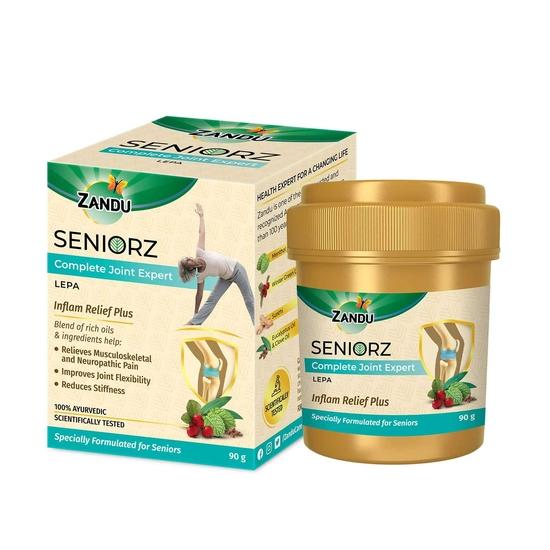 Zandu Seniorz Complete Joint Expert Lepa, 90 г, помогает уменьшить мышечные и суставные боли, увеличивает гибкость суставов и уменьшает скованность суставов, 100% аюрведический препарат