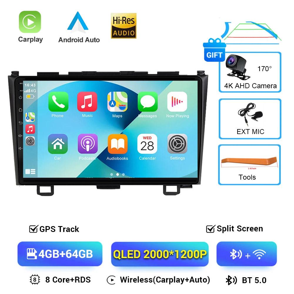 Автомагнитола Android 16 для Honda CR-V 3 RE CRV 2007-2011 Мультимедийный видеоплеер 2 DIN Навигация GPS Carplay DVD Головное устройство