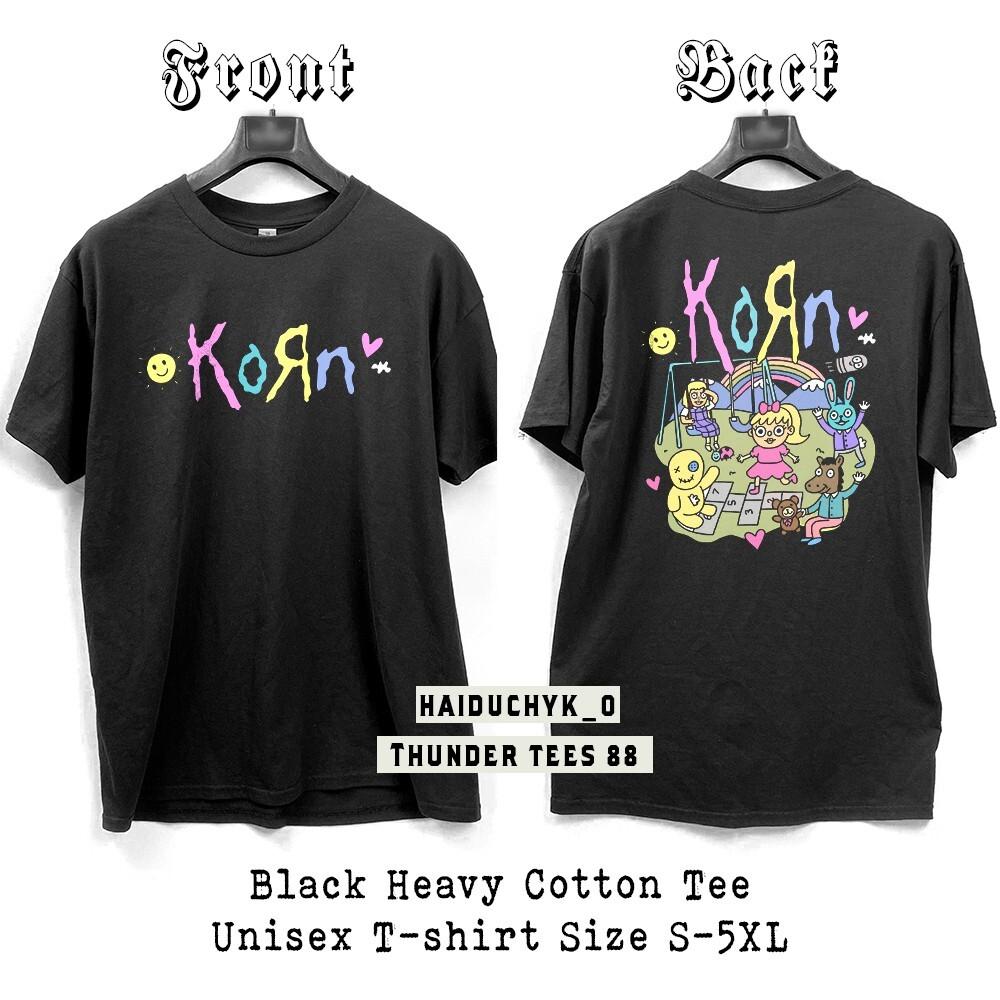 Korn Catoon Unisex Black T-Shirt Double-Sided Print S to 5XL Unisex T-Shirt