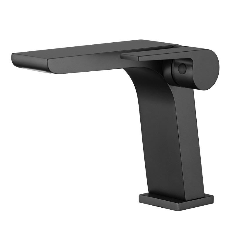 Black/Grey Fashion Wash Basin Sink Faucet Deck-mounted Single Handle Single Hole Sink Taps Cold and Hot Mixer forBathroom