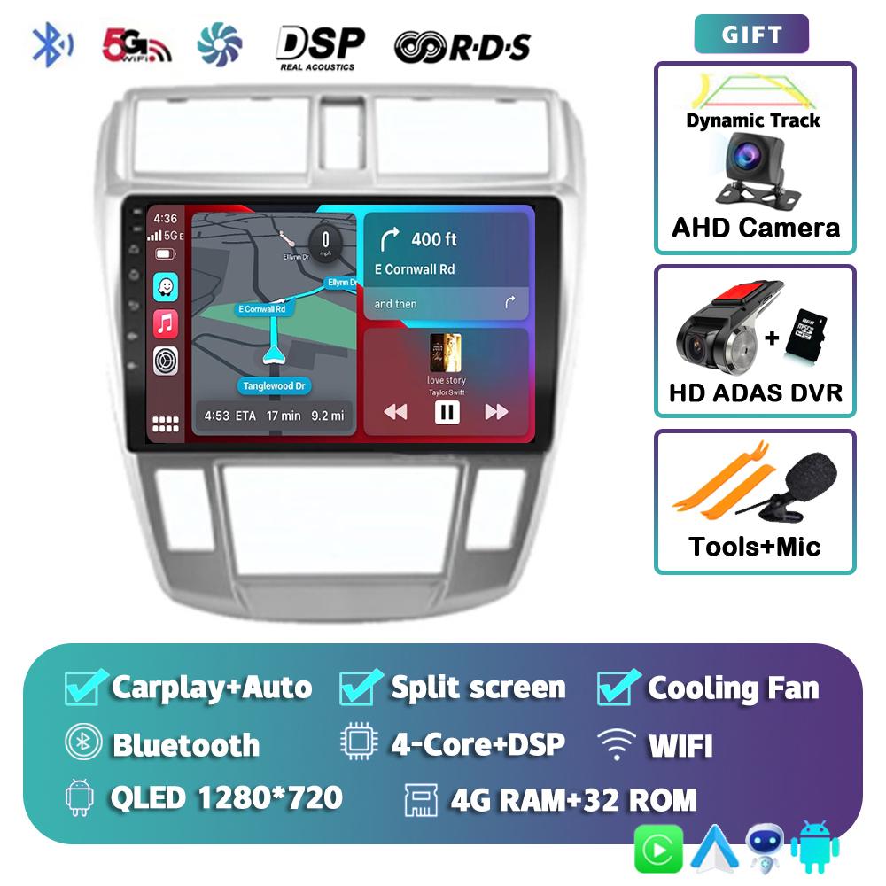 Android 14 Carplay Auto Car Radio For Honda City 2008-2016 Audio GPS Multimedia Video Player Navigation 2din 2 Din DVD Stereo BT