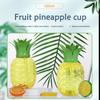3/6pcs Drinking Juice Cup 500ml Pineapple/Strawberry Shape Tropical Summer Cups with Straw Creative Beach Party Favors