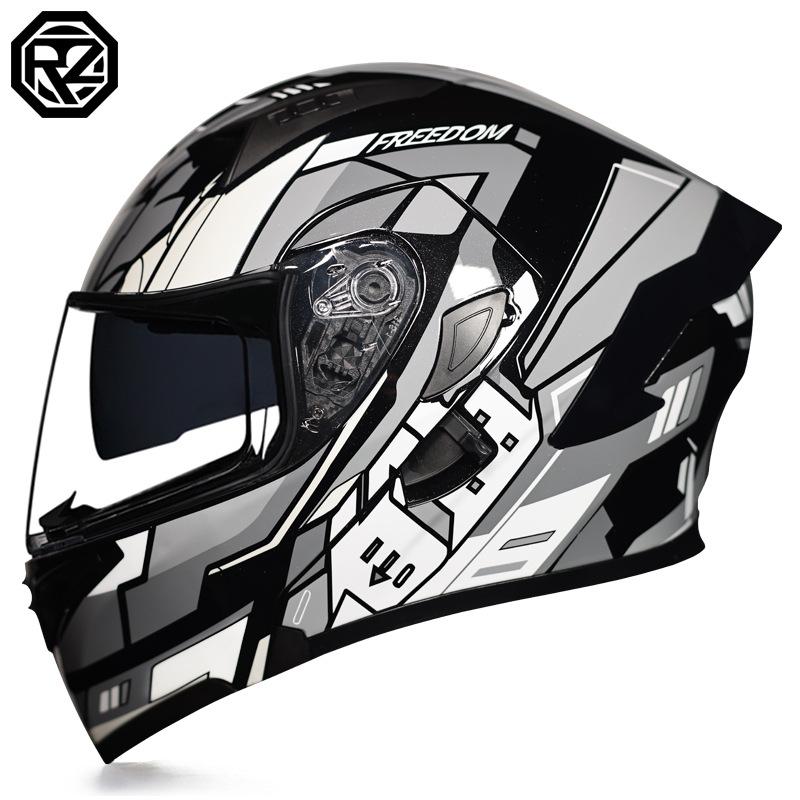 Motorcycle Helmets Men's and Women's Unveiling Helmets Full Helmets Tail Rider Bluetooth Locomotive Men's and Women's Winter Personality Electric